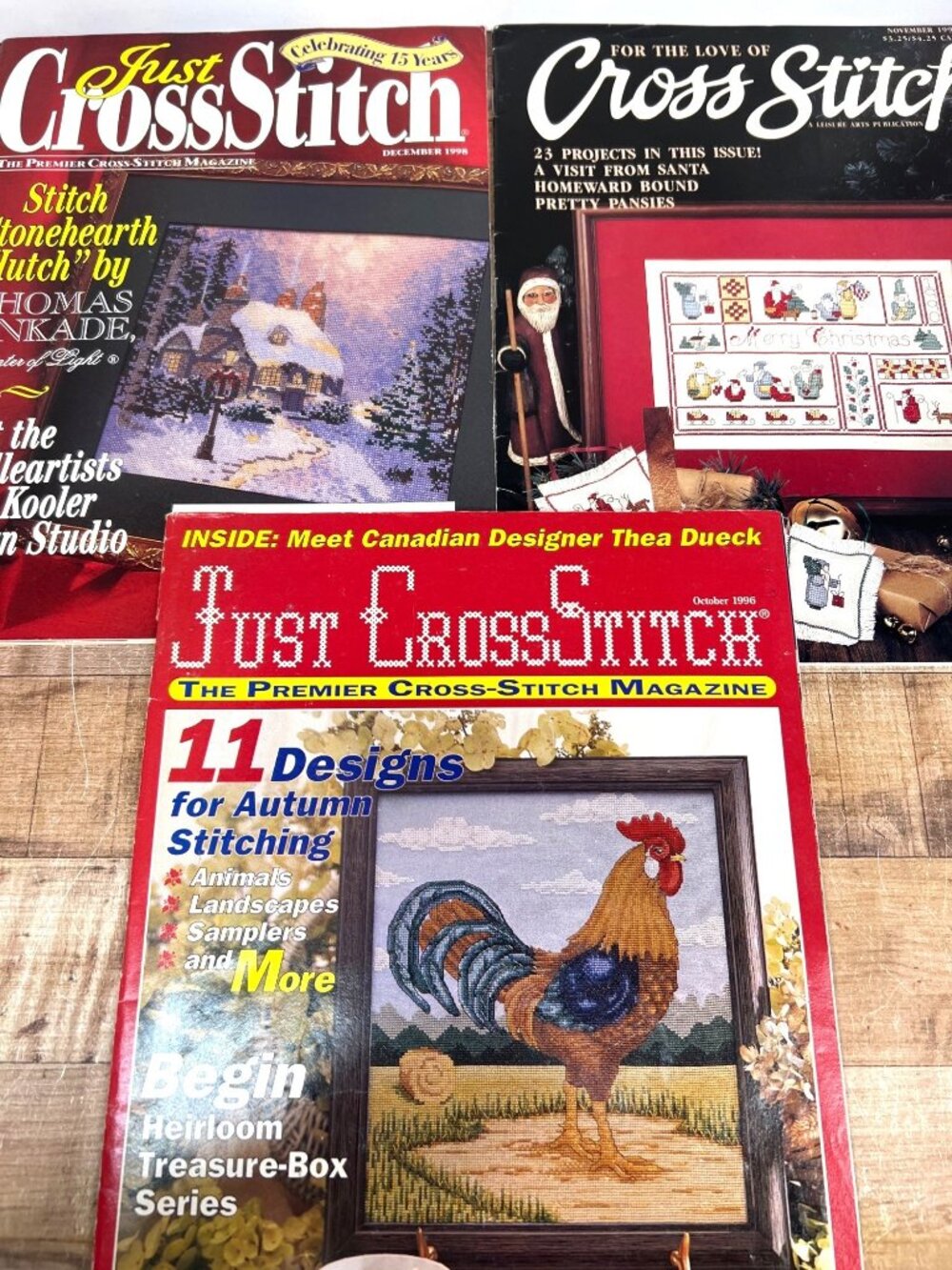 3 Cross-Stitch Pattern Books Featuring Seasonal Designs Holiday Themes